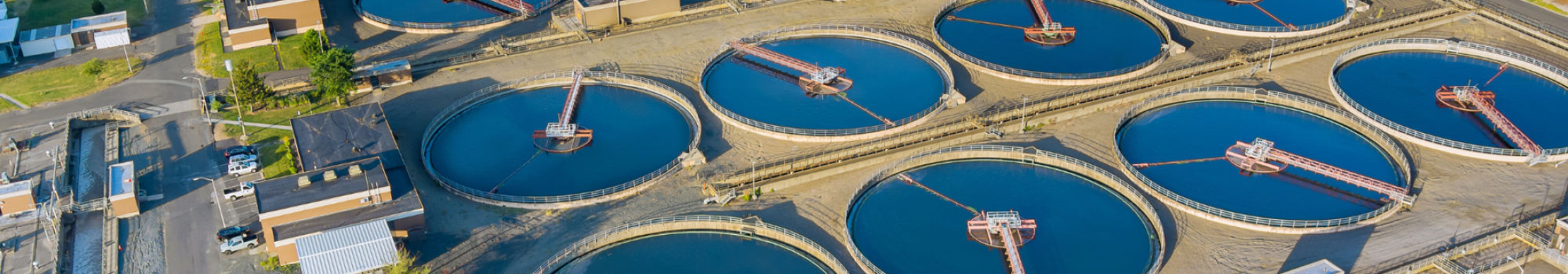 Image showing a large water treatment facility, The water is crystal clear, symbolising the successful reuse of treated wastewater.